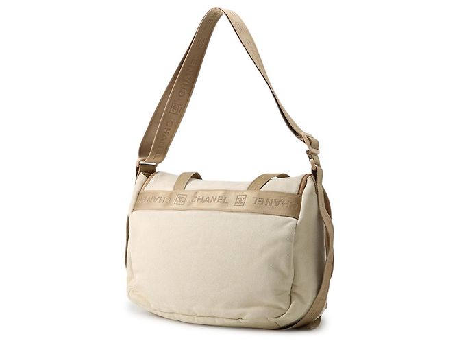 Borsa a tracolla Chanel in beige marrone e avorio Crudo - vista 2