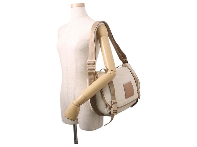 Borsa a tracolla Chanel in beige marrone e avorio Crudo - vista 4