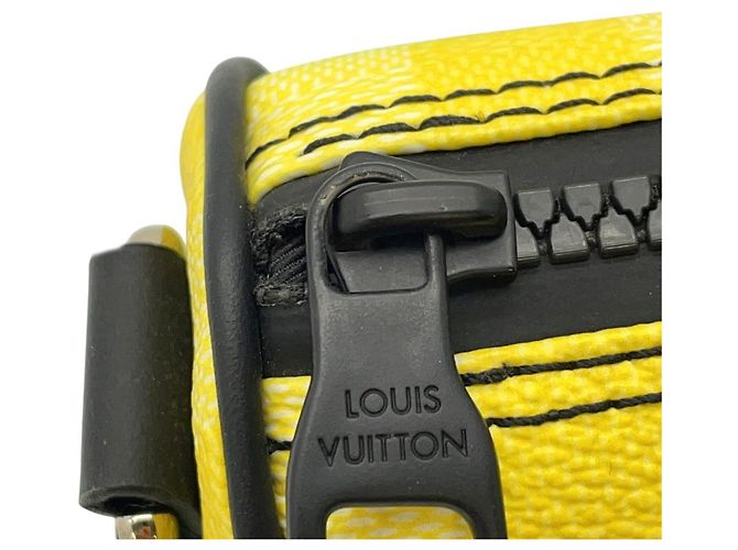 Borsa Louis Vuitton Damier Stripe Keepall XS Verde Giallo Damier ebene - vista 11