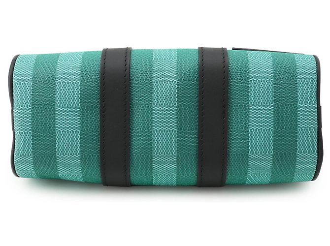 Borsa Louis Vuitton Damier Stripe Keepall XS Verde Giallo Damier ebene - vista 3
