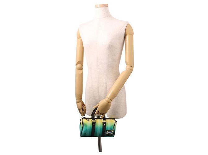 Borsa Louis Vuitton Damier Stripe Keepall XS Verde Giallo Damier ebene - vista 4