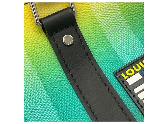 Borsa Louis Vuitton Damier Stripe Keepall XS Verde Giallo Damier ebene - vista 7