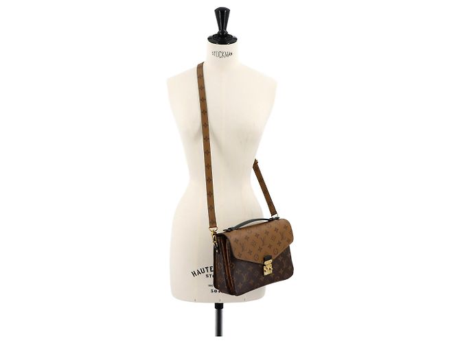 Borsa Louis Vuitton Monogram Reverse Pochette Metis MM Marrone Monogramma - vista 10