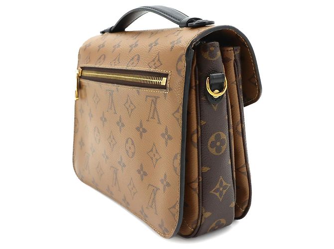 Borsa Louis Vuitton Monogram Reverse Pochette Metis MM Marrone Monogramma - vista 3