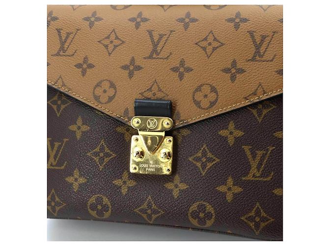 Borsa Louis Vuitton Monogram Reverse Pochette Metis MM Marrone Monogramma - vista 8