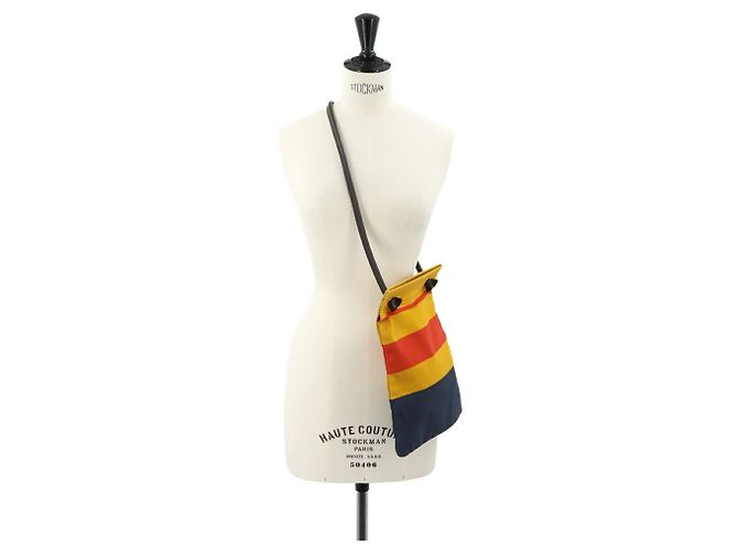 Hermès Borsa a tracolla Hermes Sac Aline MM Blu Arancione Giallo - vista 9