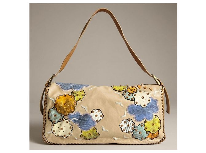 BORSA BAGUETTE FENDI ULTRA RARA MAXI RAINBOW WHIPSTITCH RICAMATA 3-WAY - vista 5
