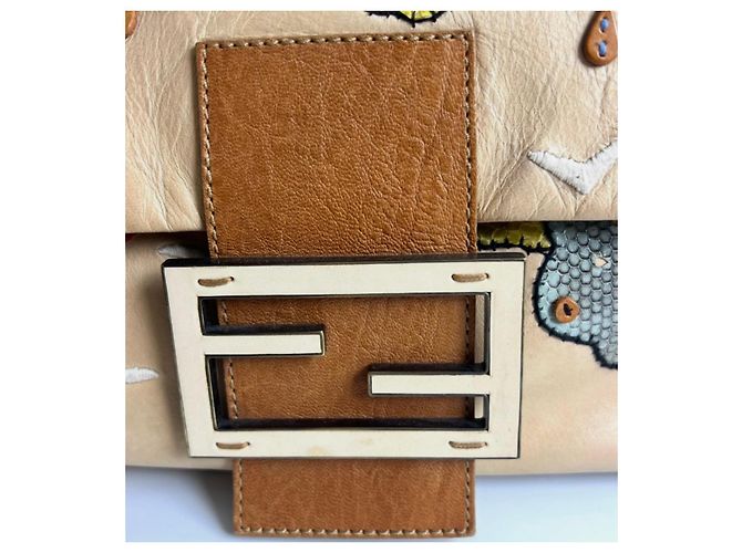 BORSA BAGUETTE FENDI ULTRA RARA MAXI RAINBOW WHIPSTITCH RICAMATA 3-WAY - vista 6
