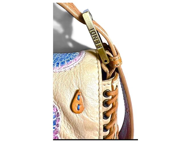 BORSA BAGUETTE FENDI ULTRA RARA MAXI RAINBOW WHIPSTITCH RICAMATA 3-WAY - vista 9