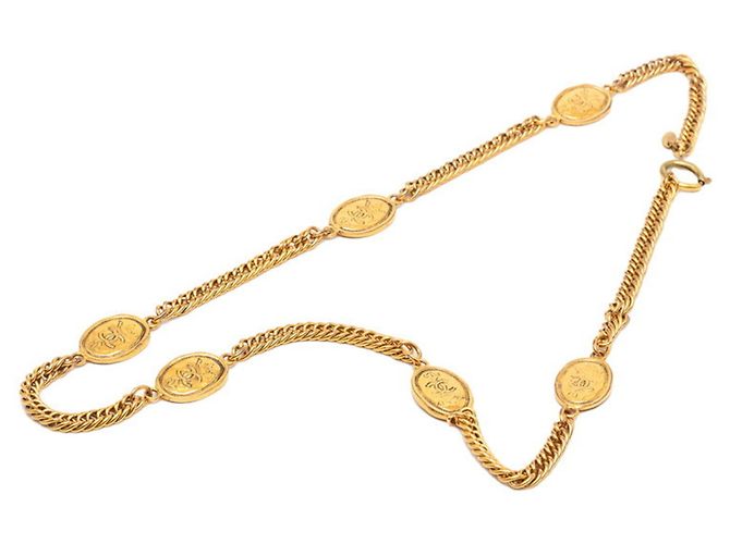 Collana a catena con corona e logo Coco di Chanel D'oro - vista 2