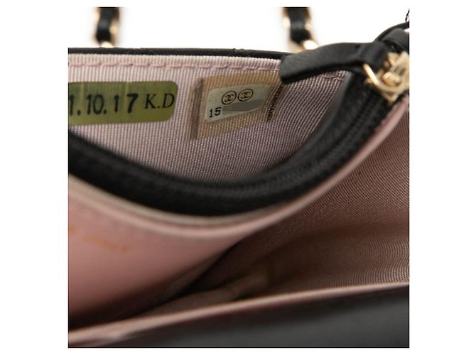 Borsa a tracolla con catena e portafoglio Chanel Coco Mark Micro Matelassé Nero - vista 6