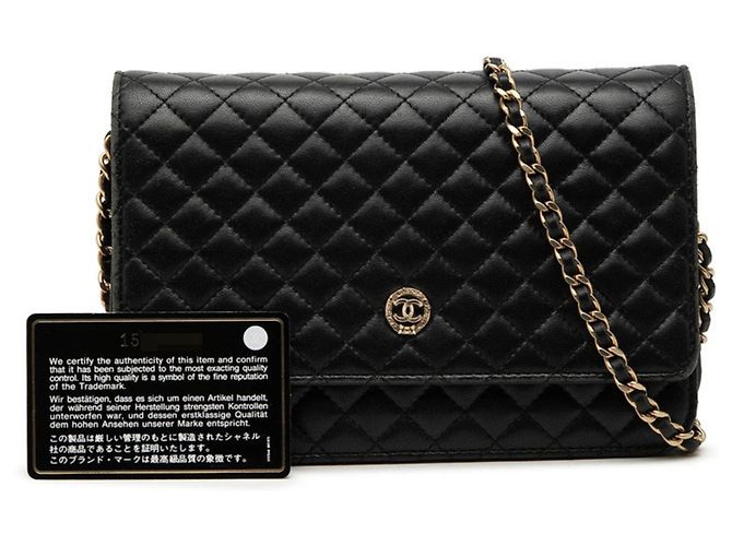 Borsa a tracolla con catena e portafoglio Chanel Coco Mark Micro Matelassé Nero - vista 7