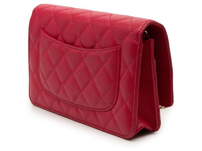 Borsa a tracolla con catena e portafoglio Chanel 2.55 Coco Mark Matelassé Rosso - vista 2