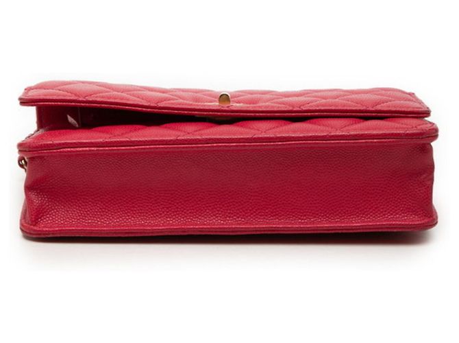 Borsa a tracolla con catena e portafoglio Chanel 2.55 Coco Mark Matelassé Rosso - vista 3