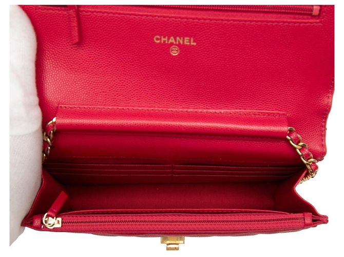 Borsa a tracolla con catena e portafoglio Chanel 2.55 Coco Mark Matelassé Rosso - vista 4