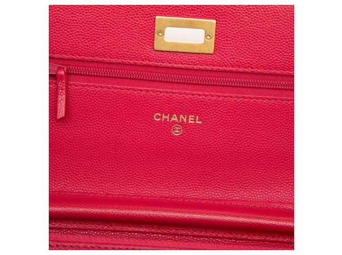 Borsa a tracolla con catena e portafoglio Chanel 2.55 Coco Mark Matelassé Rosso - vista 5