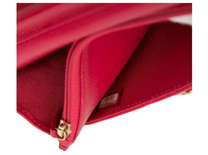 Borsa a tracolla con catena e portafoglio Chanel 2.55 Coco Mark Matelassé Rosso - vista 6