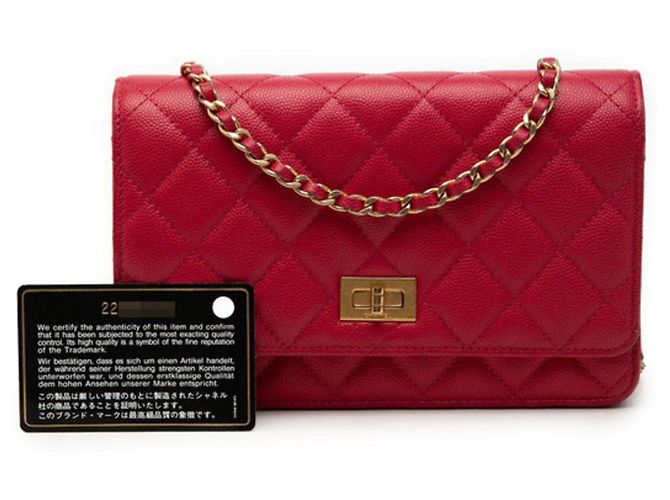 Borsa a tracolla con catena e portafoglio Chanel 2.55 Coco Mark Matelassé Rosso - vista 7