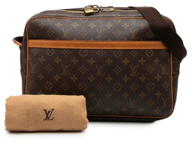Borsa a tracolla Louis Vuitton Monogram Reporter GM Marrone - vista 7