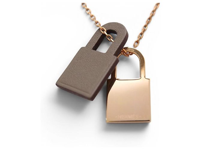 Hermès NEU HERMES O'KELLY PM HALTERSCHMUCK H078852CD18 AUS ETOUPE LEDER Golden - Ansicht 4