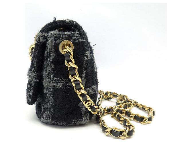 BOLSO CHANEL 19 MEDIUM AS3612 TWEED AZUL MARINO - vista 3