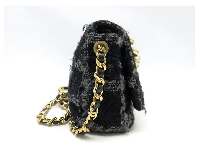 BOLSO CHANEL 19 MEDIUM AS3612 TWEED AZUL MARINO - vista 4