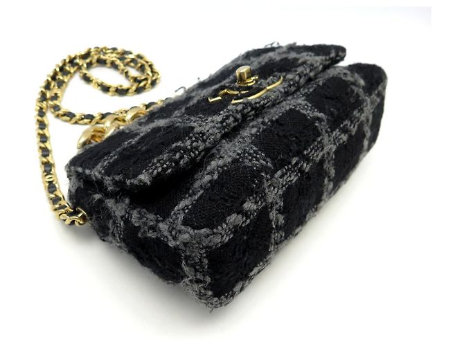 BOLSO CHANEL 19 MEDIUM AS3612 TWEED AZUL MARINO - vista 5