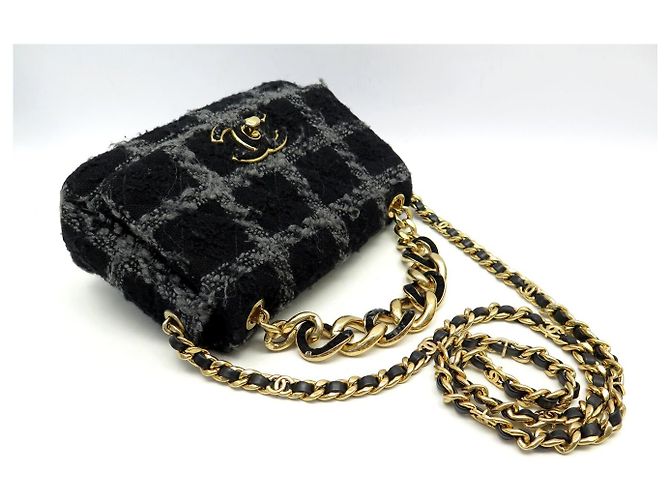 BOLSO CHANEL 19 MEDIUM AS3612 TWEED AZUL MARINO - vista 6