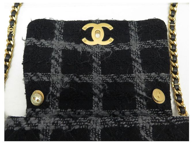 BOLSO CHANEL 19 MEDIUM AS3612 TWEED AZUL MARINO - vista 9