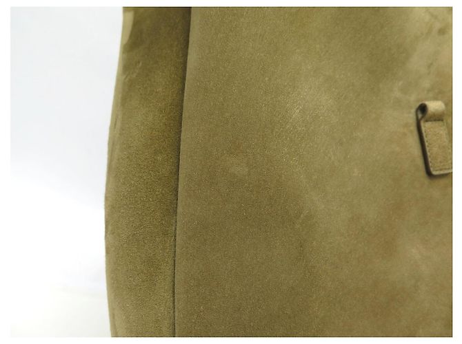 NUOVA BORSA SAINT LAURENT 5 À 7 LARGE 753837 PELLE SCAMOSCIATA KHAKI HOBO BAG Cachi - vista 11