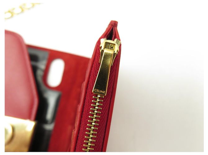 Céline NOVA MINI BOLSA DE MÃO CELINE POCHETTE TELEFONE C 10C543BLJ.27ED BOLSA DE COURO Vermelho - vista 11