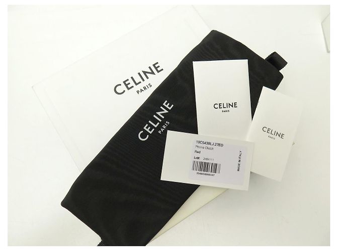 Céline NOVA MINI BOLSA DE MÃO CELINE POCHETTE TELEFONE C 10C543BLJ.27ED BOLSA DE COURO Vermelho - vista 15