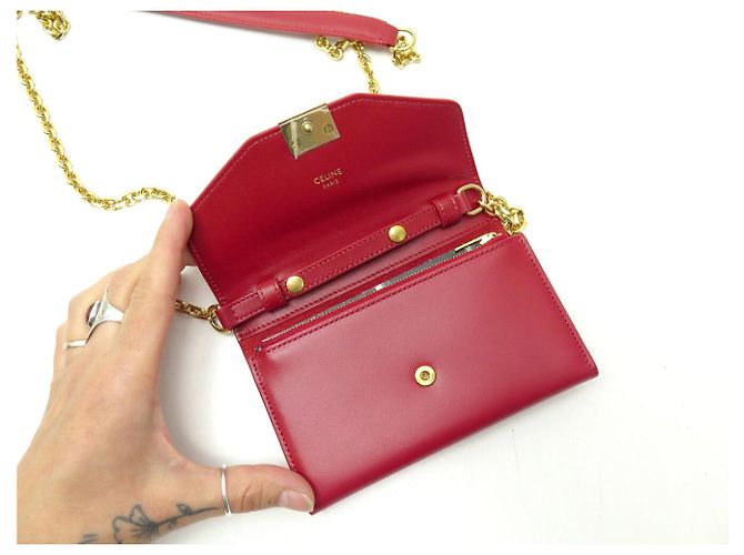 Céline NOVA MINI BOLSA DE MÃO CELINE POCHETTE TELEFONE C 10C543BLJ.27ED BOLSA DE COURO Vermelho - vista 7