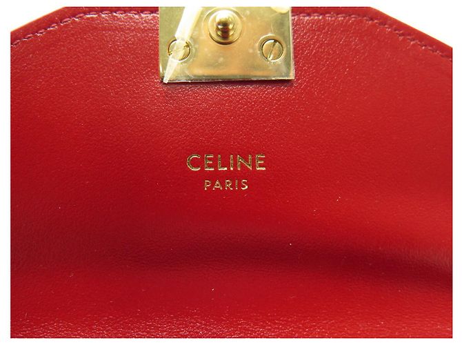 Céline NOVA MINI BOLSA DE MÃO CELINE POCHETTE TELEFONE C 10C543BLJ.27ED BOLSA DE COURO Vermelho - vista 9