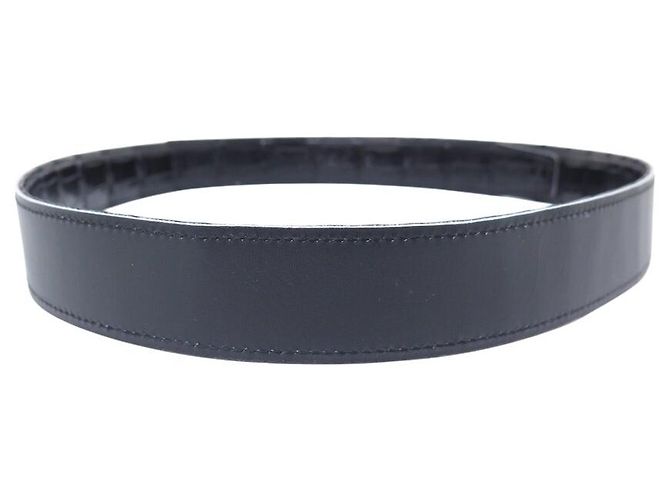 Autre Marque T95 BELT LOOP COMPATIBLE WITH HERMES 32MM BUCKLE IN BLACK CROCODILE LEATHER - view 10