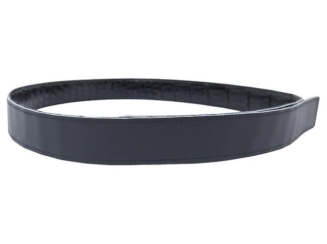Autre Marque T95 BELT LOOP COMPATIBLE WITH HERMES 32MM BUCKLE IN BLACK CROCODILE LEATHER - view 11