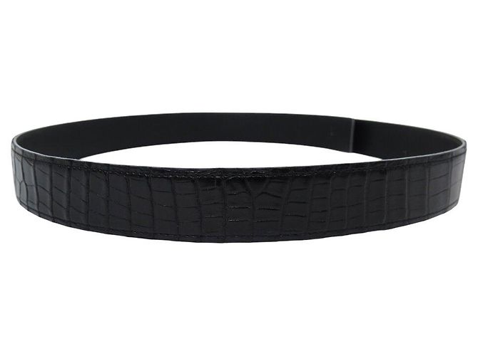 Autre Marque T95 BELT LOOP COMPATIBLE WITH HERMES 32MM BUCKLE IN BLACK CROCODILE LEATHER - view 2