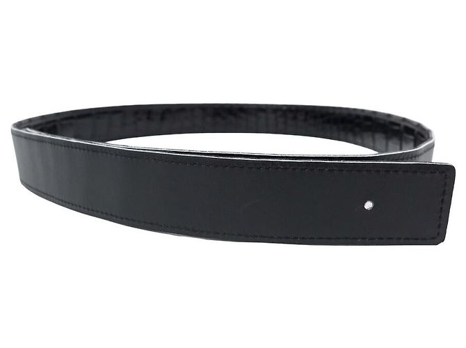Autre Marque T95 BELT LOOP COMPATIBLE WITH HERMES 32MM BUCKLE IN BLACK CROCODILE LEATHER - view 8