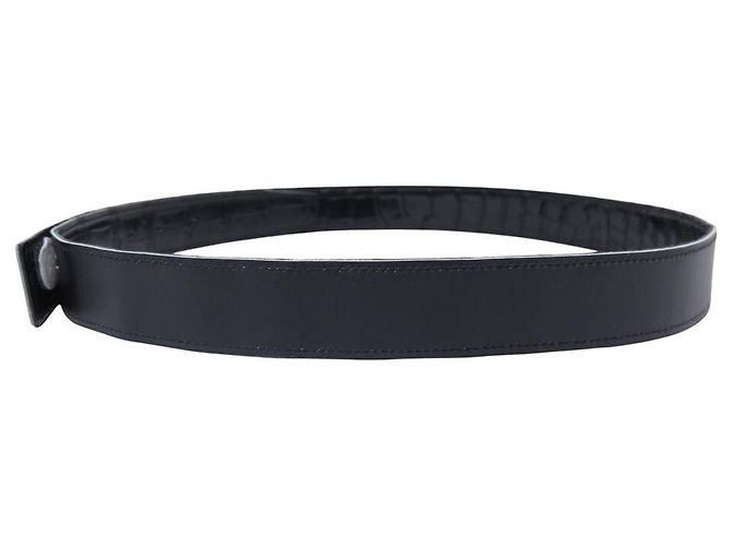 Autre Marque T95 BELT LOOP COMPATIBLE WITH HERMES 32MM BUCKLE IN BLACK CROCODILE LEATHER - view 9