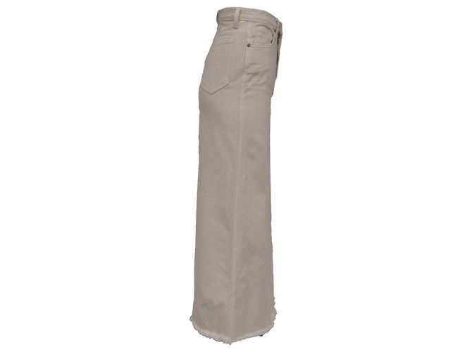 Falda midi Khaite con borde deshilachado en denim blanco Crudo - vista 2