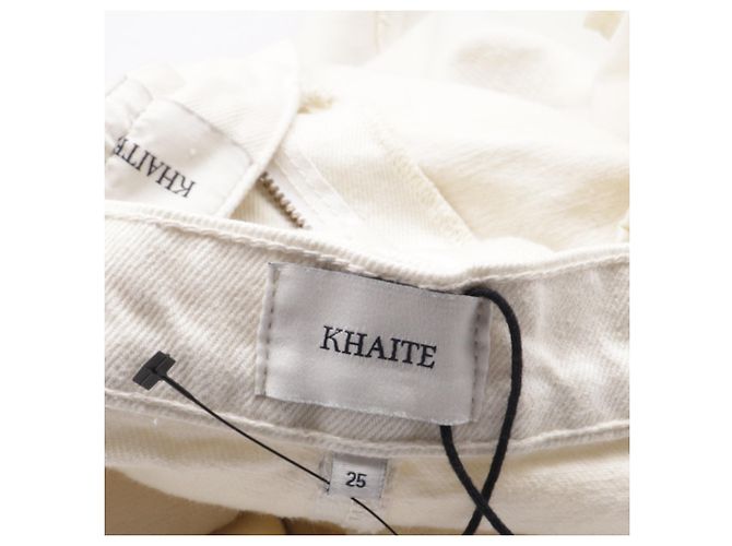Falda midi Khaite con borde deshilachado en denim blanco Crudo - vista 4