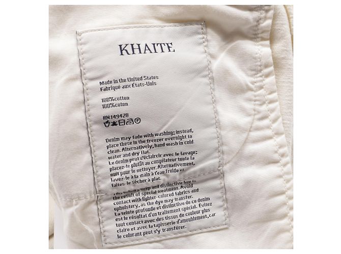 Falda midi Khaite con borde deshilachado en denim blanco Crudo - vista 5