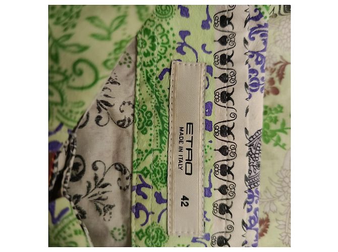 Etro Floral Printed Button Front Shirt in Multicolor Cotton Multiple colors - view 4