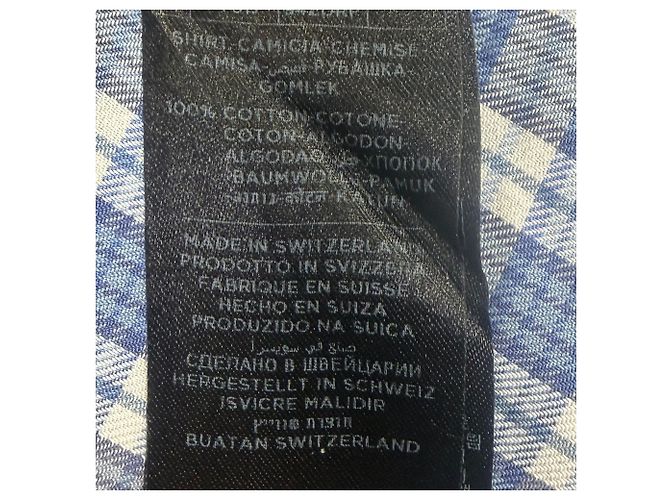 Tom Ford Karo-Hemd mit Knöpfen aus hellblauer Baumwolle Python drucken - Ansicht 5