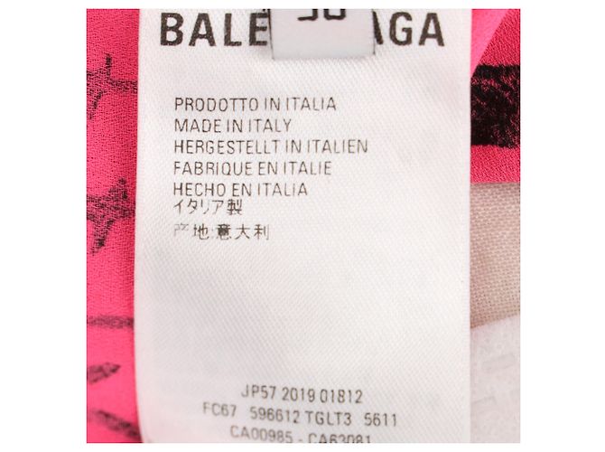 Balenciaga Graffiti Schalbluse aus rosa Polyester Pink - Ansicht 6