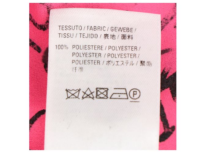 Balenciaga Graffiti Schalbluse aus rosa Polyester Pink - Ansicht 8