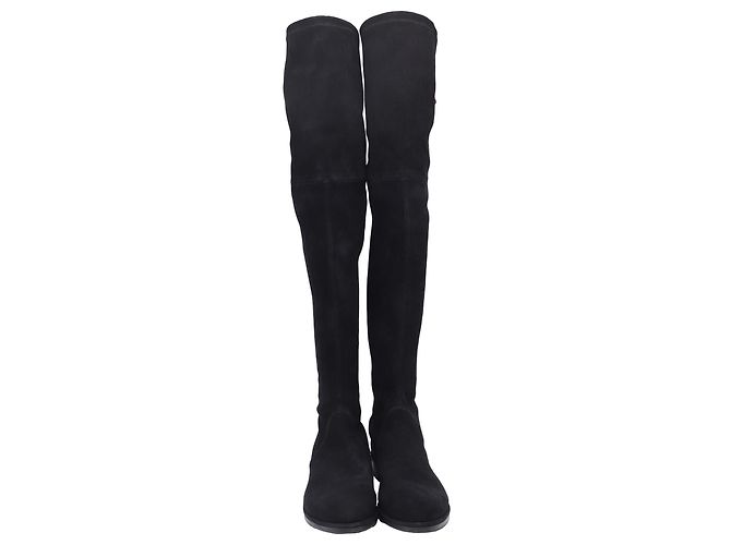 Stuart Weitzman Lowland Bold Boots in Black Suede - view 2