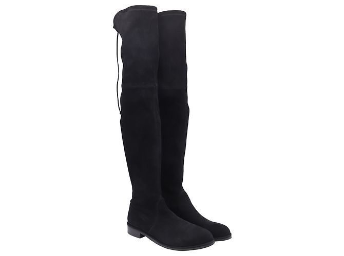 Stuart Weitzman Lowland Bold Boots in Black Suede - view 3