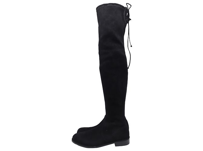 Stuart Weitzman Lowland Bold Boots in Black Suede - view 4