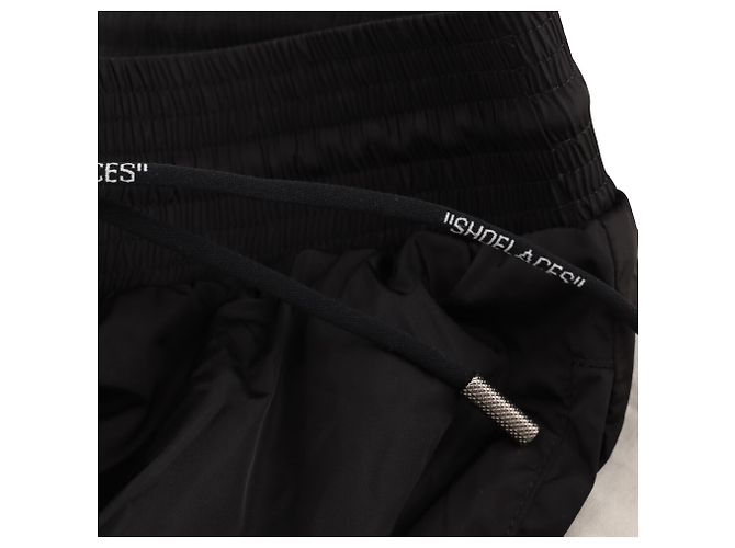 Off White Off-White Ankle Strap Drawstring Track Pants in Black Polyamide - view 10